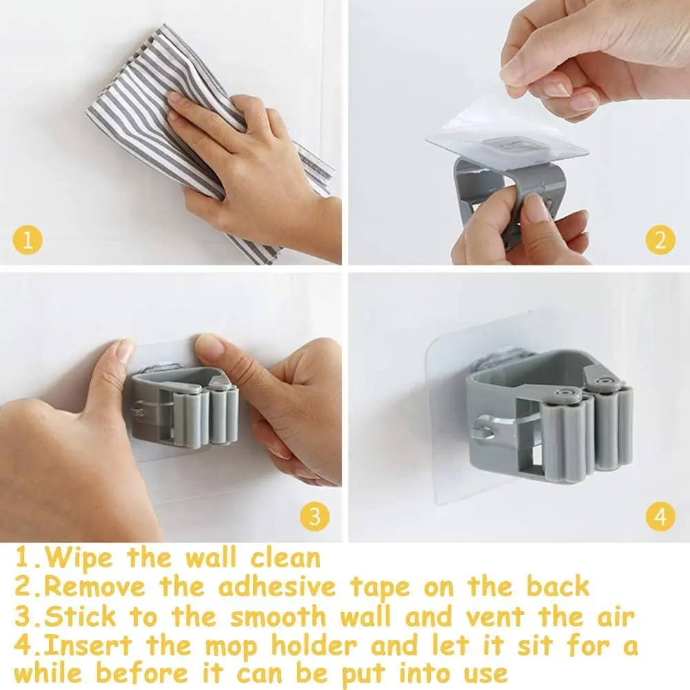 Joybos Mop Free Punching Strong Glue Wall No Trace Plastic Mop Adhesive ...