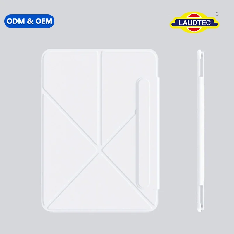 OEM Adjustable Multi-Angle Magnetic Folio Case for iPad Mini 8 and Mini7/6 Dual-Side Magnets Hard Composite Back Tablet Cover