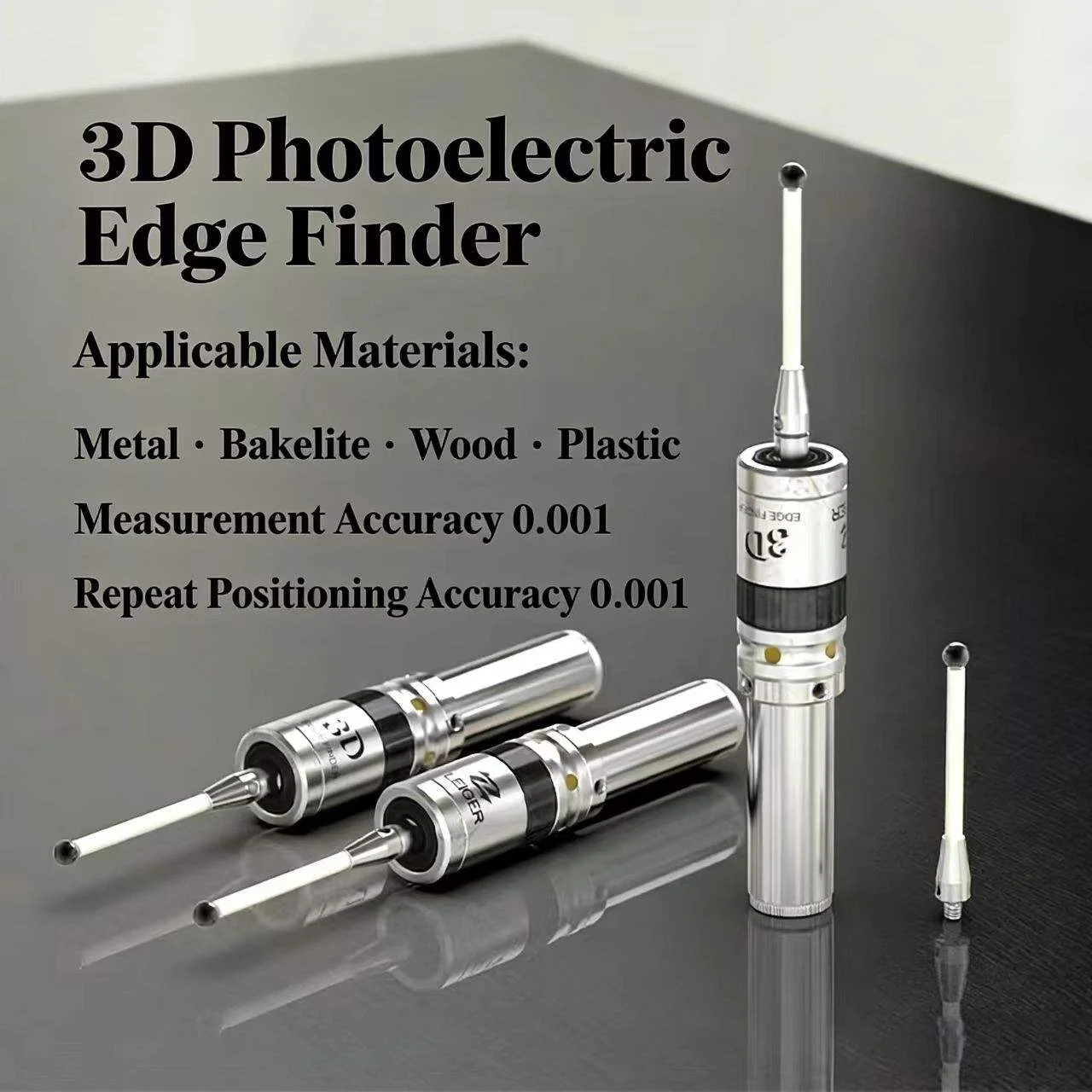 CNC Machining Center Sub-center Rod Detection Sensor Light Edge Finder MMP25 3D Glowing Sound High Precision 0.001 Edge Finder
