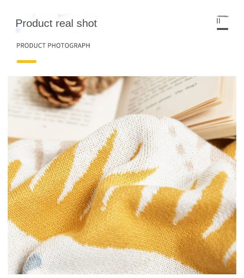 High Quality 100% Cotton Geometric Jacquard  Knitted Throw Blanket For Home Decoration Sofa And Travel NWY manufacture