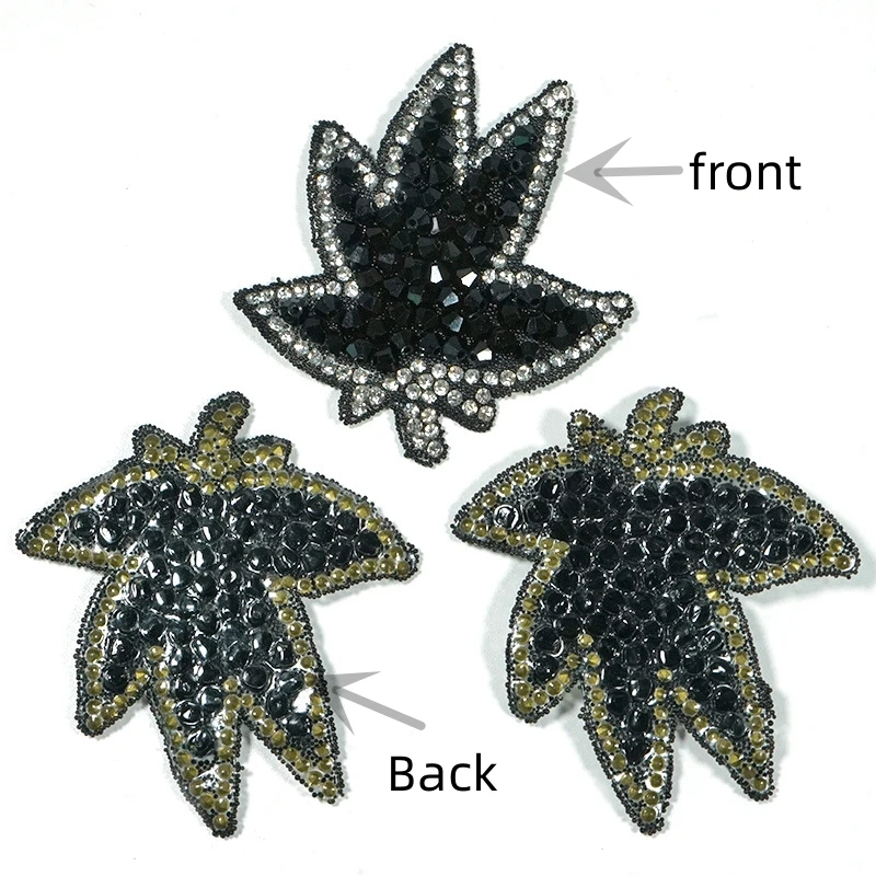 2023 hot iron on leaves pattern wholesale heat transfer logo patches for shoes