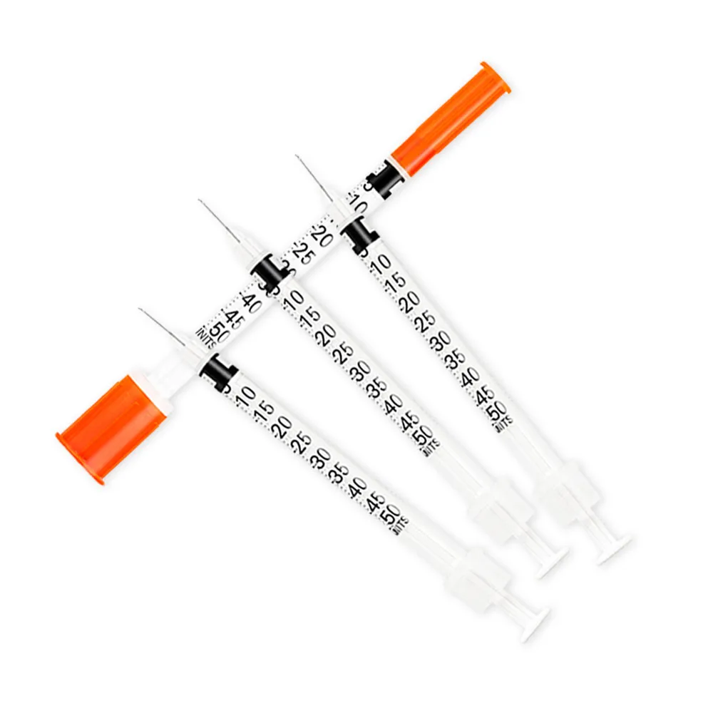 Factory Direct 1ml 0.5ml Insulin Syringe U100 U50 with Ultra-fine Needle Plastic Safety Product