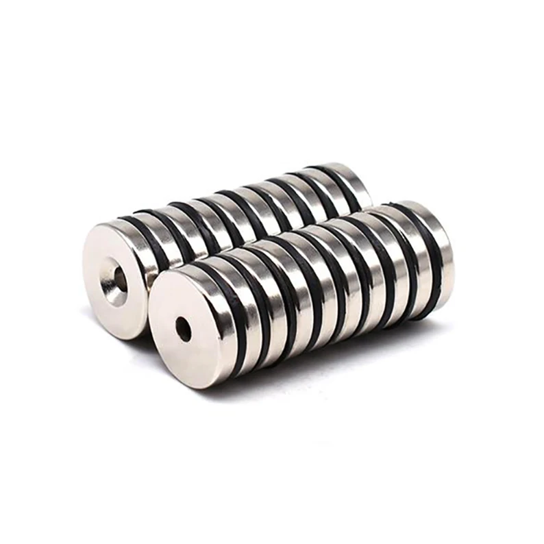 Strong magnetic force round neodymium magnet with countersunk hole for screw