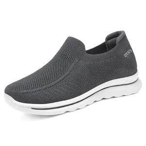 Men's Platform Walking Shoes Breathable Mesh Upper Soft Sole Comfort Sporty Casual Slip-On Sneakers for Spring/Summer