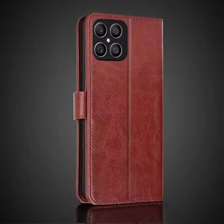 PU Leather Phone Cover Case with Credit Card Holder for Honor X8 6.7
