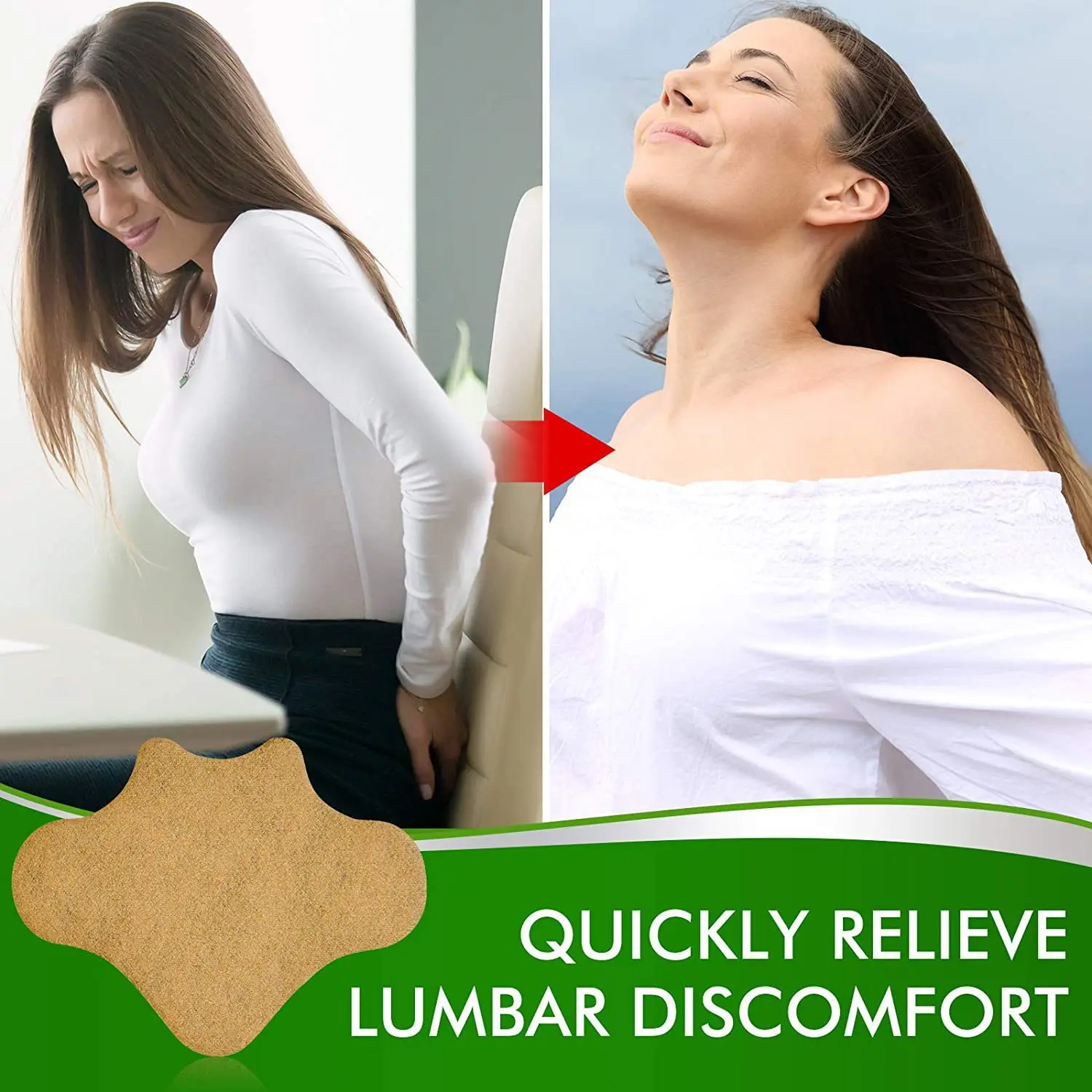 10-Piece Natural Wormwood Herbal Warm Patch for Lower Back Muscle Lumbar Spine Pain Multi-Purpose Hair Styling Tool