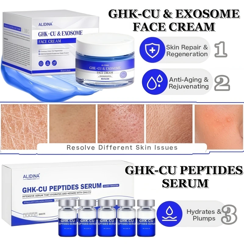 T Private Logo Ghk-cu Peptides Anti Aging Cream Ghk-cu Copper Peptides Regenerative Serum For Skin Repair Firming Moisturizing