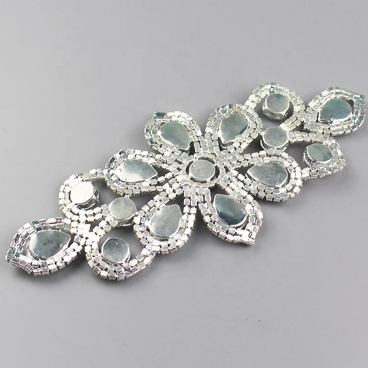 Applique In Strass E Perle Per Cintura Da Sposa, Fascia Nuziale Fai Da Te, Con Nastro Regolabile, Argento E Cristallo - 2