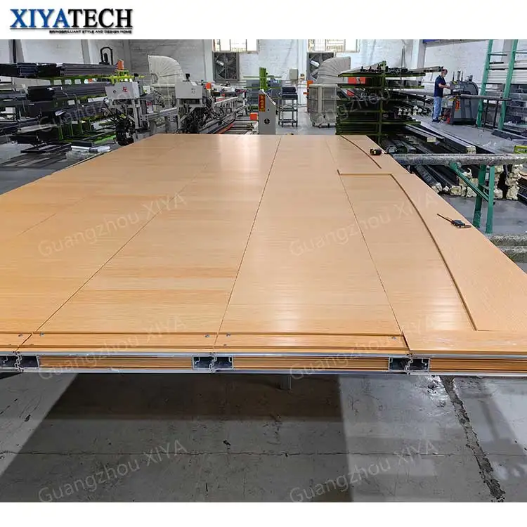 XIYATECH Custom American Vintage Style Aluminum Alloy Carriage House Garage Panels Opening Sectional Automatic Wooden Garage for