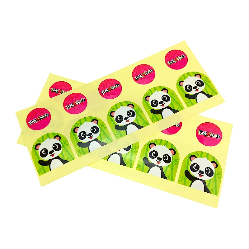Custom Cute Panda Stickers Colorful Waterproof Cartoon Stickers Animal Vinyl  Self-Adhesive Labels for Decoration
