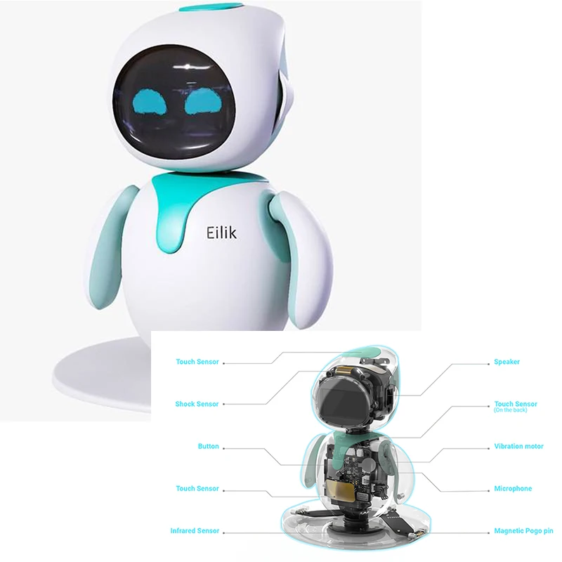 In Stock: Eilik Emo Robot Toy - Smart Desktop Companion, Perfect