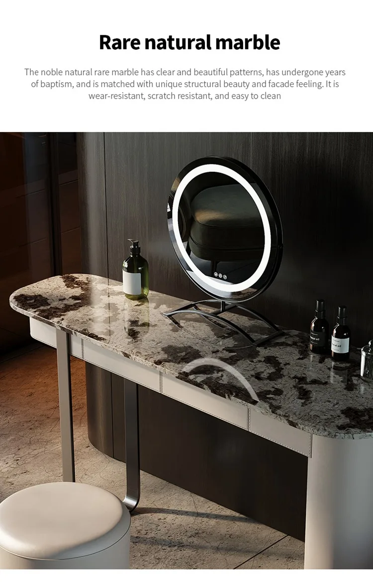 Modern Walnut Solid Wood Dressing Table Bedroom Furniture White