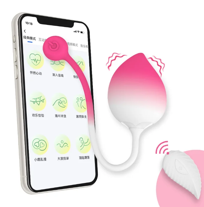 Neuer Heißer 9-Vibrationsmodus Ferngesteuerter App-Vibrator in Pfirsichform  für Frauen