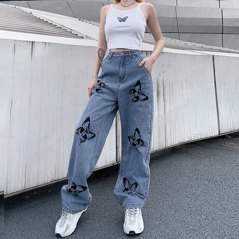 Casual Denim Trousers Wide Leg Jeans 