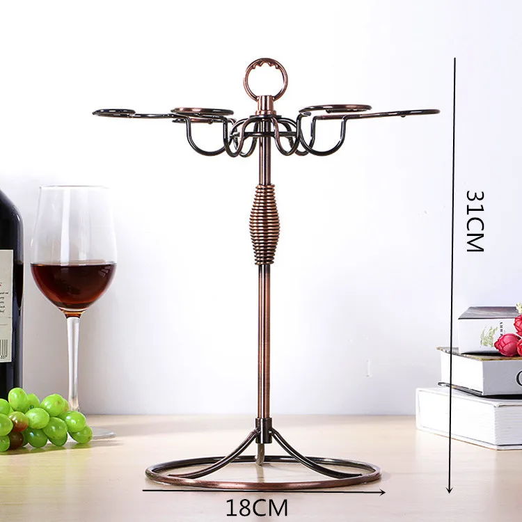 Retro Wine Glass Holder Upside Down Wine Rack Metal Hanging Wine Bottle Rack