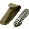 Outdoor survival knife, fork and spoon