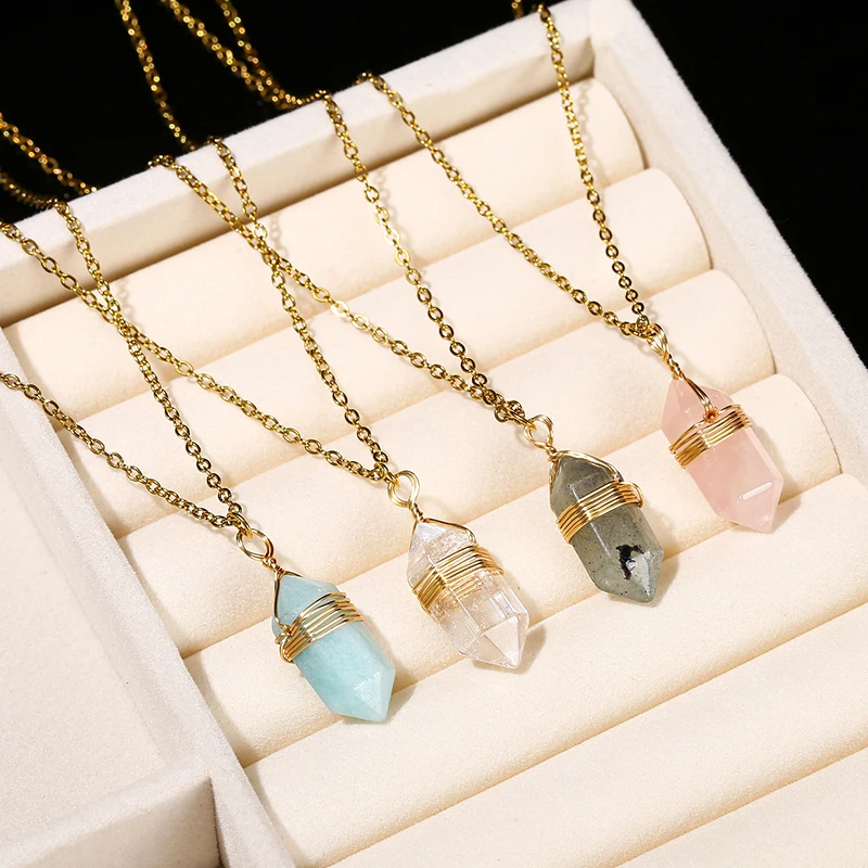 JD GEMS Hexagonal Crystal Necklace