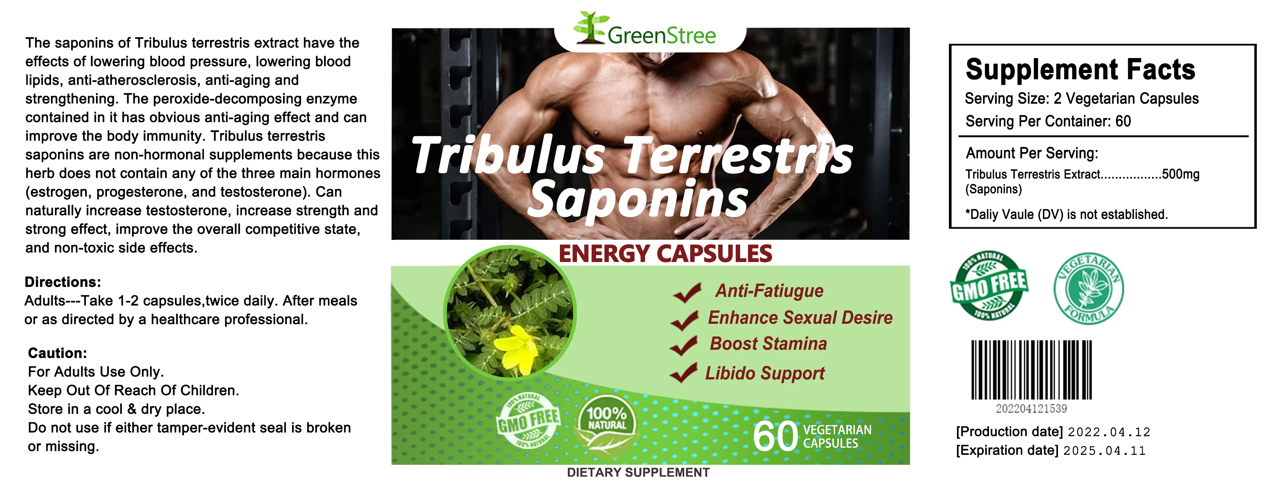 High Quality 90 Saponins Powder Tribulus Terrestris Extract Capsule