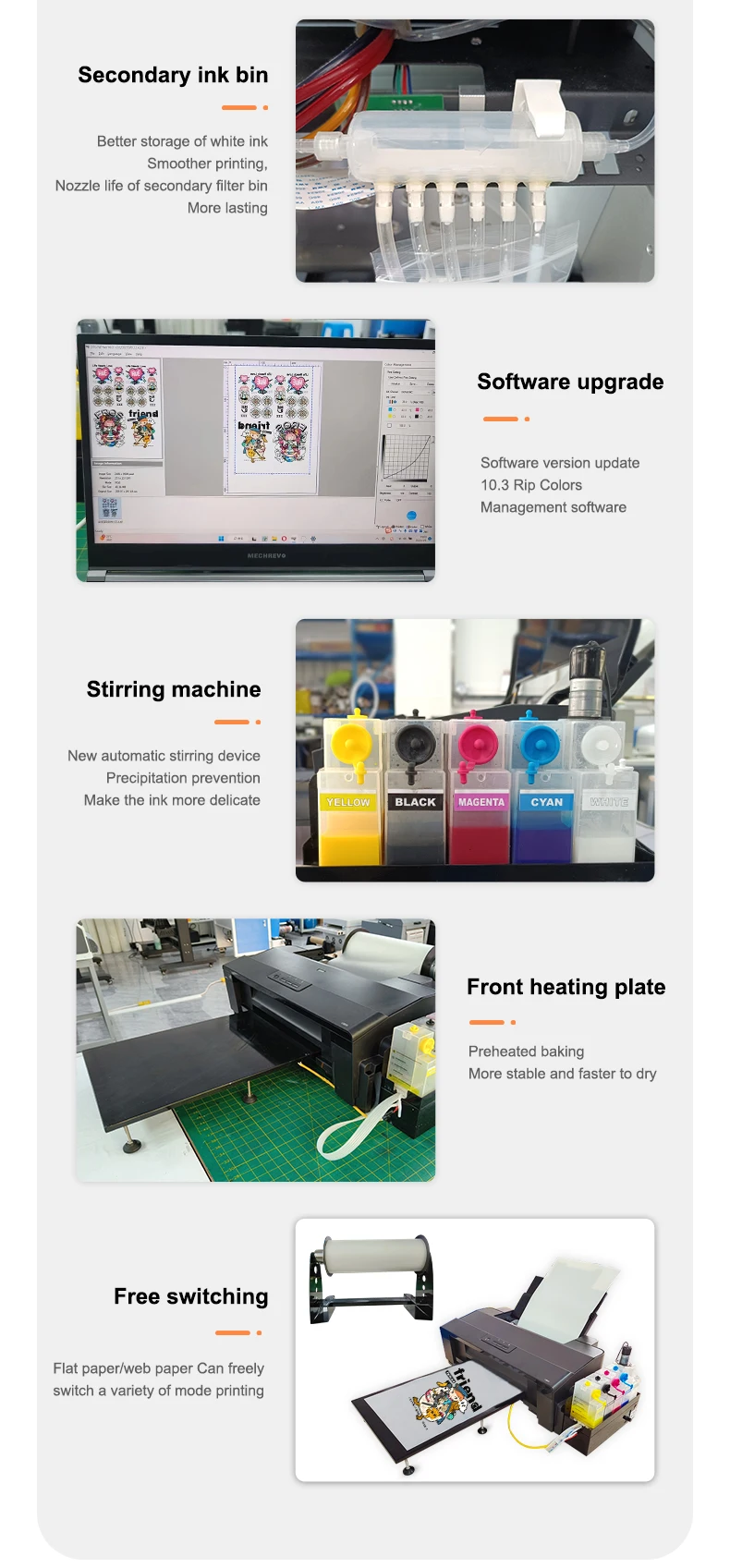 Cheap Roll To Roll 30cm Dtf Printer For Epson L1800 A3 Dtf Printer