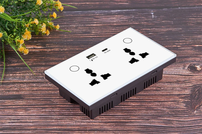 2026 Golden Security Zigbee Double Universal Smart Socket with USB Type C Charger with Tuya Smart Life APP  Alexa and Google