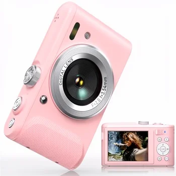 Digital Camera CMOS Sensor Pocket Size A85B Pink with Image Stabilization and Face Detection