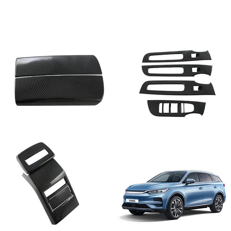For BYD Tang Decorative Accessories Car Armrest Console Cover Steering Wheel Logo Decoration Rear Air Vent Outlet Cover
