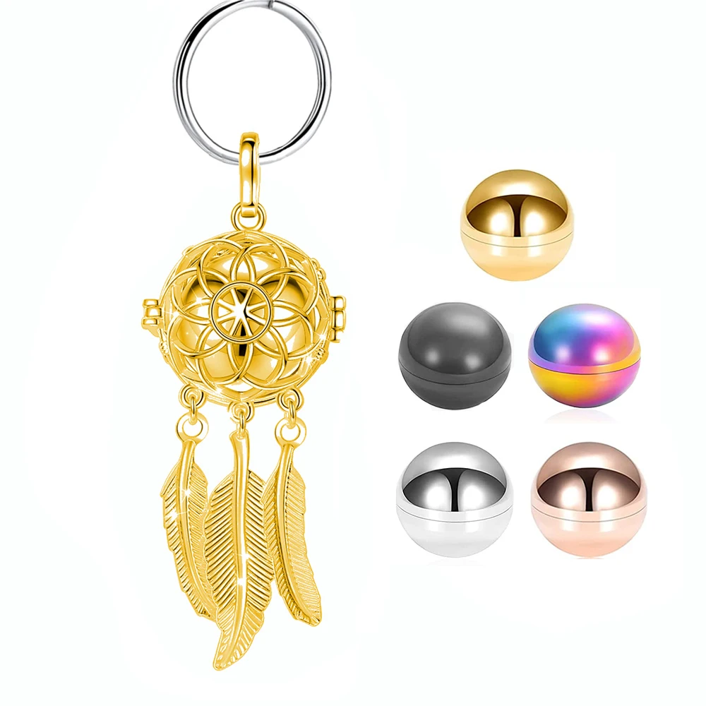 Exquisite Birthstone Dream Catcher Net Cremation Jewelry Keepsake Memorial Urn Pendant Accessories Keychain for Women and Men