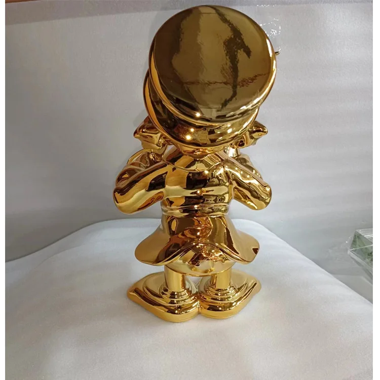 New Style Pop Art Sculpture Wholesale Custom Duck Sculpture Electroplating Fiberglass Duck Sculpture