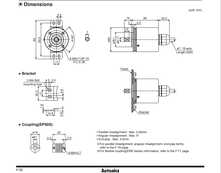 Rotary Encoder Ep50s8-256-3f-n-24 256 Ppr Gray Code Output Npn Open ...