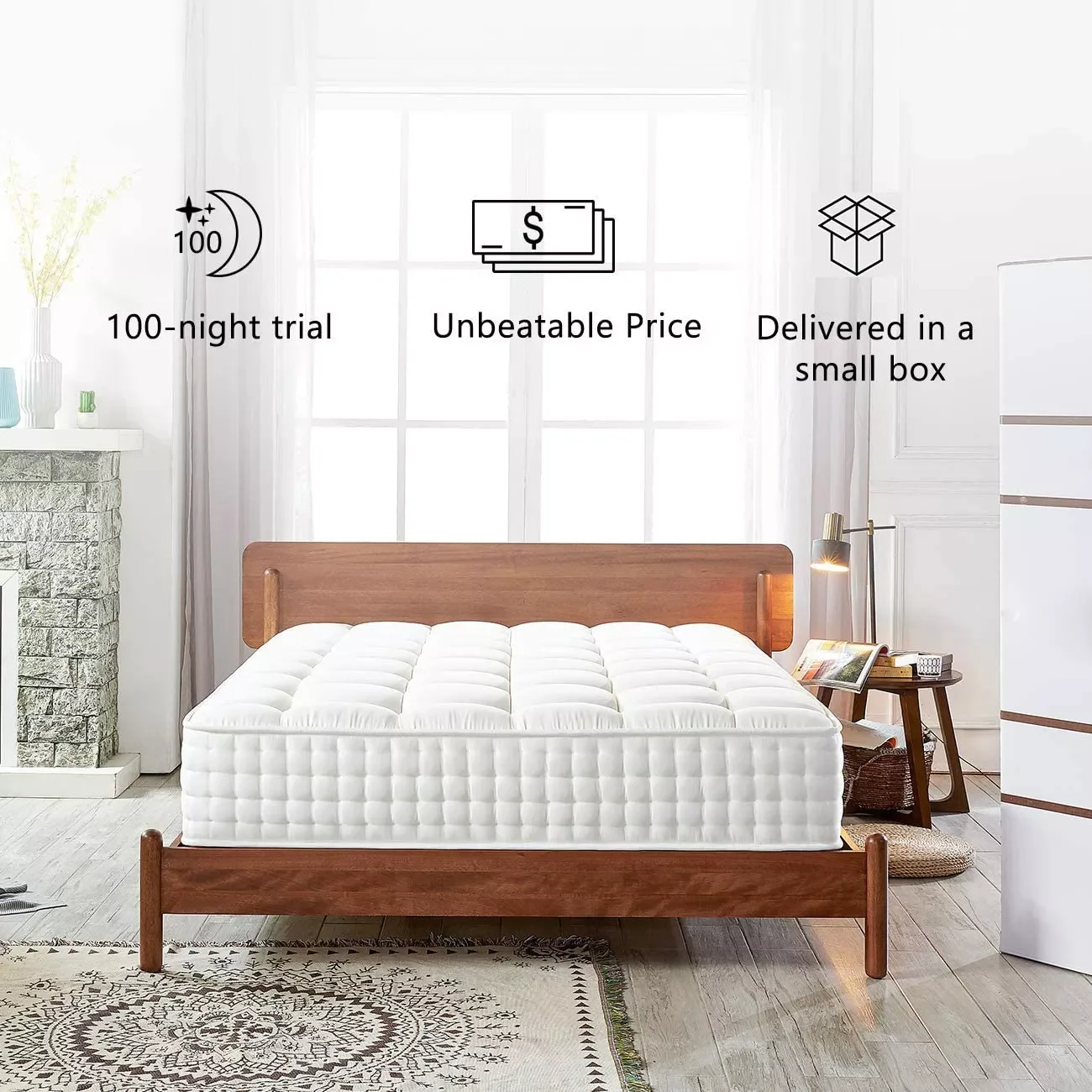 12inch Box Spring Sale Hot Modern Hotel Bed Pocket Coil Spring Mattress