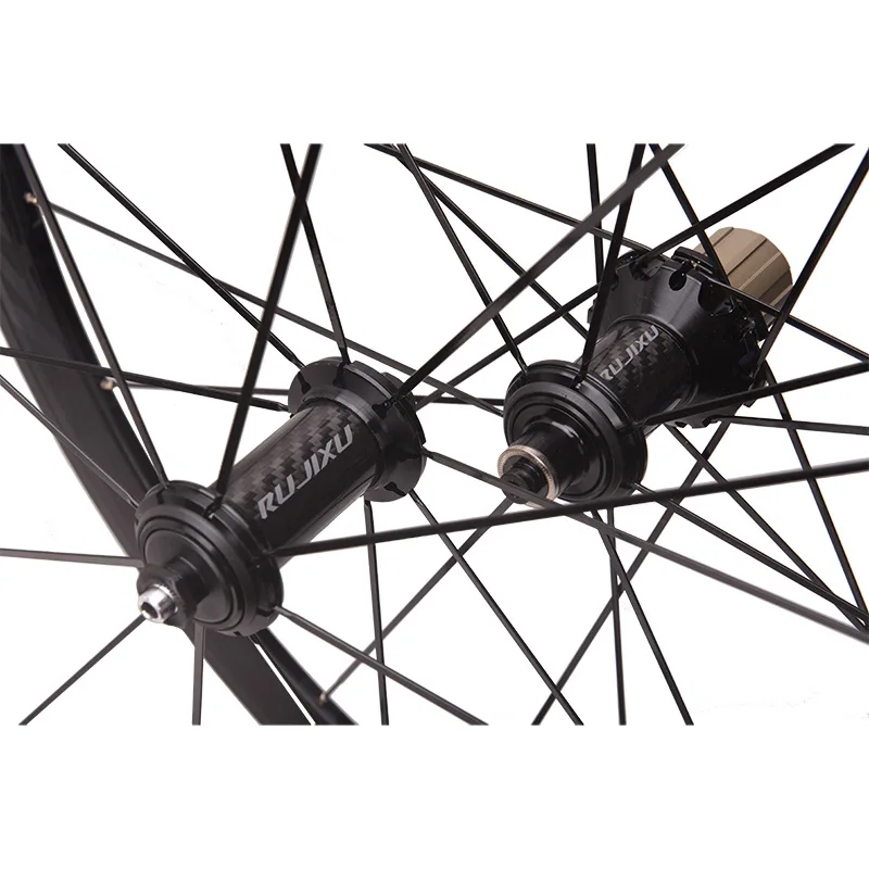 RUJIXU 700C Carbon Fiber Road Bike Wheelset with V Brake System
