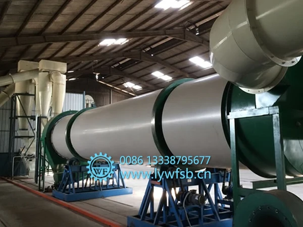 Однотрубная вращающаяся барабанная сушилка для опилок с горячим воздухом