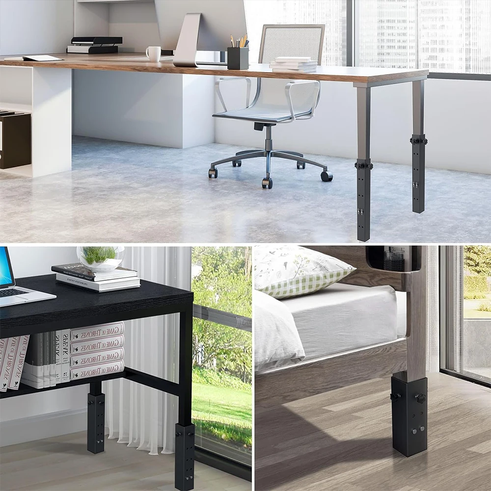 Table Legs Extenders for Adjustable Folding Table Metal Square Table Legs Risers for Straight Legs