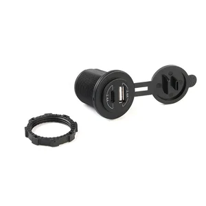 Dual Port Bus Boat Marine Car Charger 12V 24V USB Panel Socket Copper for Instrument Power Charger