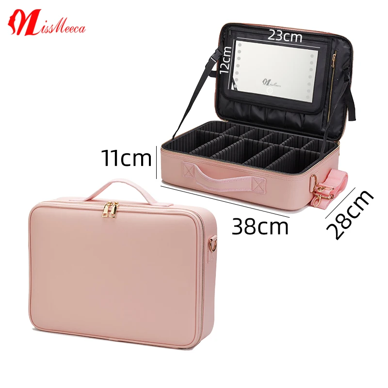 Missmeeca 2023 Travel Bag Storage Box Led Organizer Toiletry Women