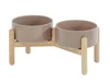 Double bowl + cross frame-Brown