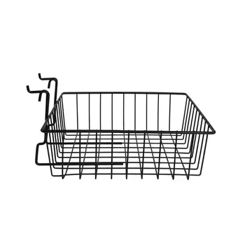 Metal Wire Hanging Basket For Slatwal/gridwall Or Pegboard Chrome ...