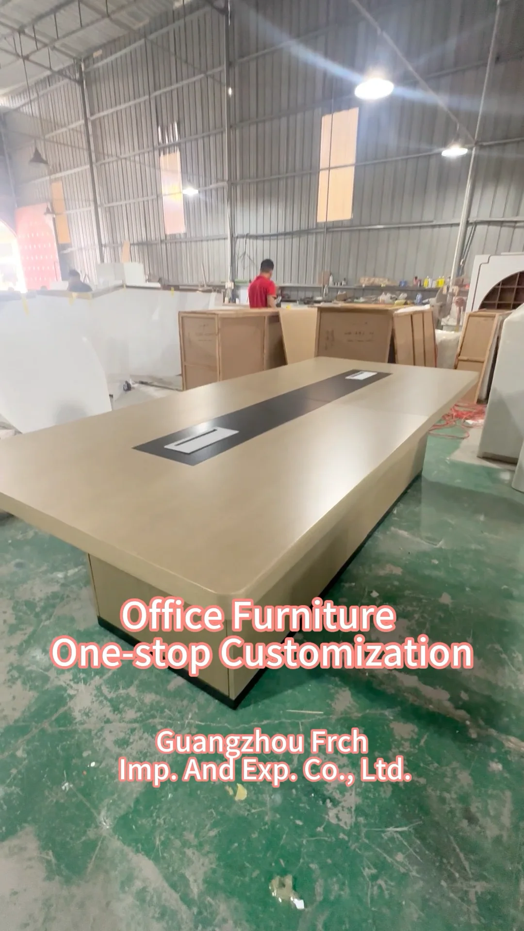 Custom Large Modern White Executive Office Conference Room Table Wood