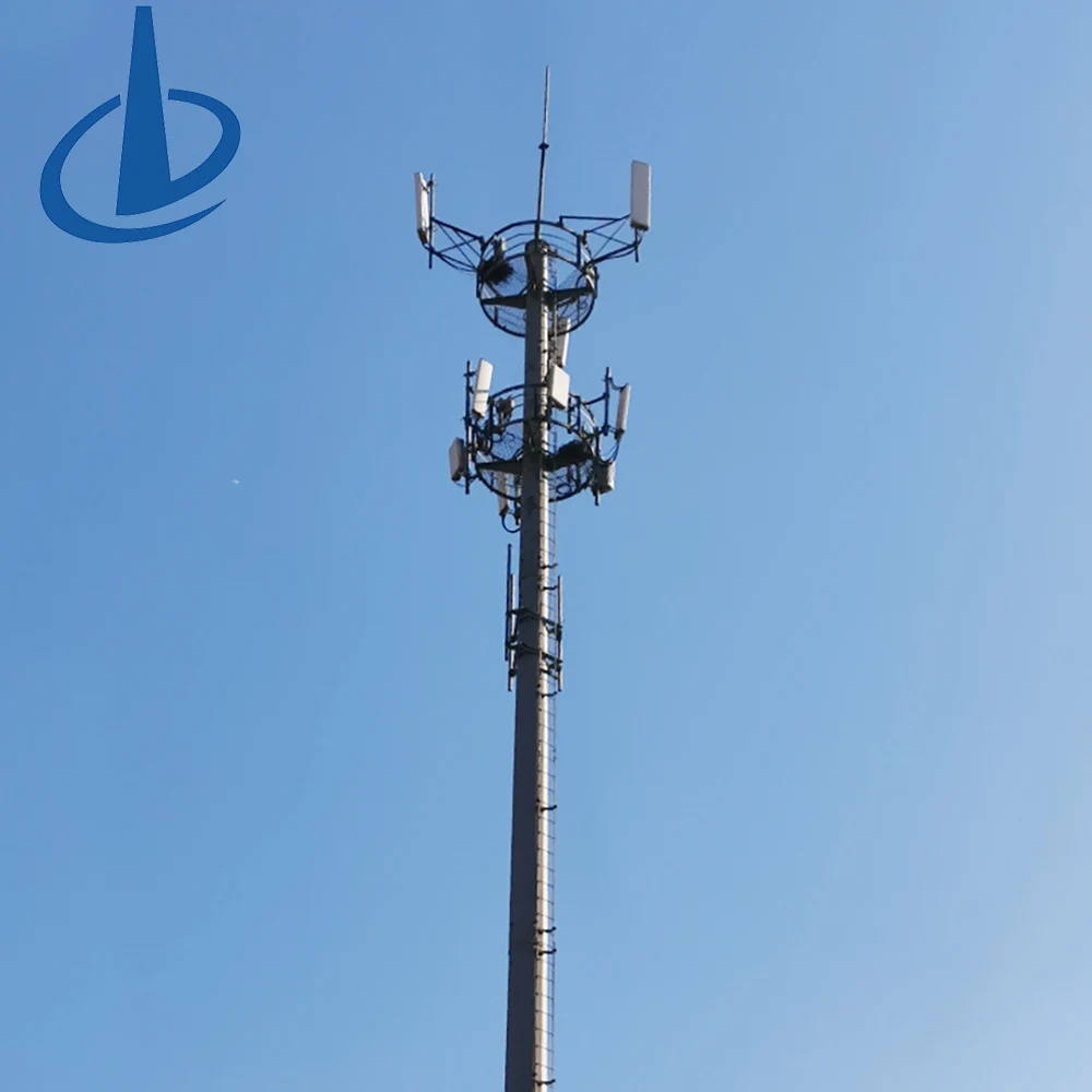 20m 30m 40m 50m 60 Meter Monopole Tower 5g Galvanizing Cell Phone Communication Tower Single Tubular Mast