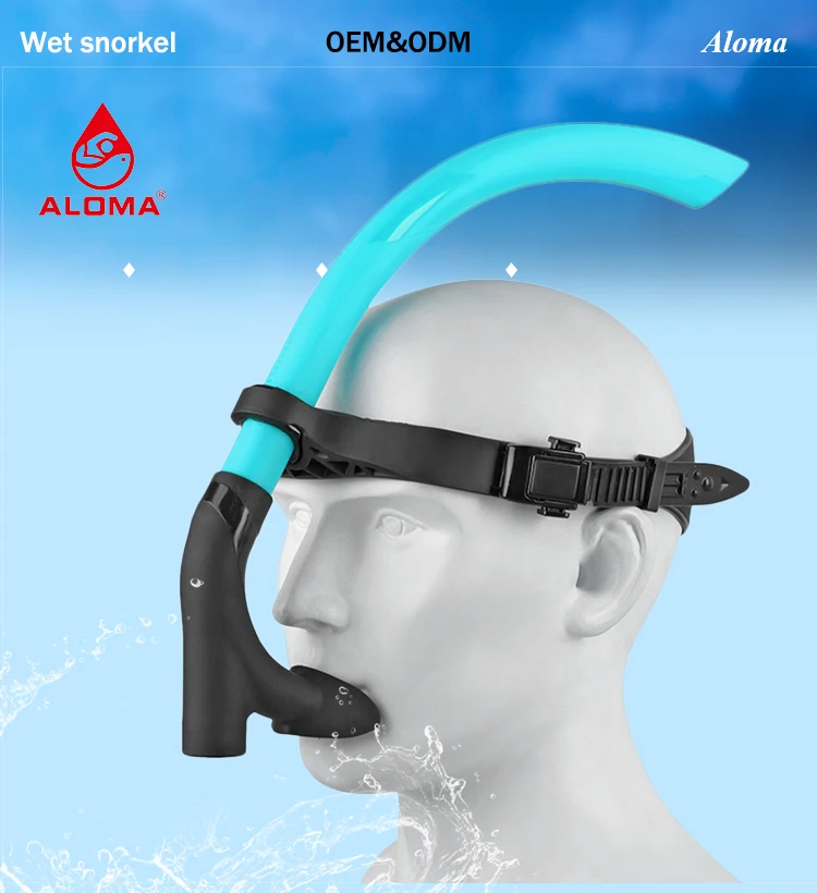 Aloma Liquid Silicone Front Head Snorkel Adult SwimmingTraining Breathing Tube Underwater Diving Snorkeling Equipment manufacture