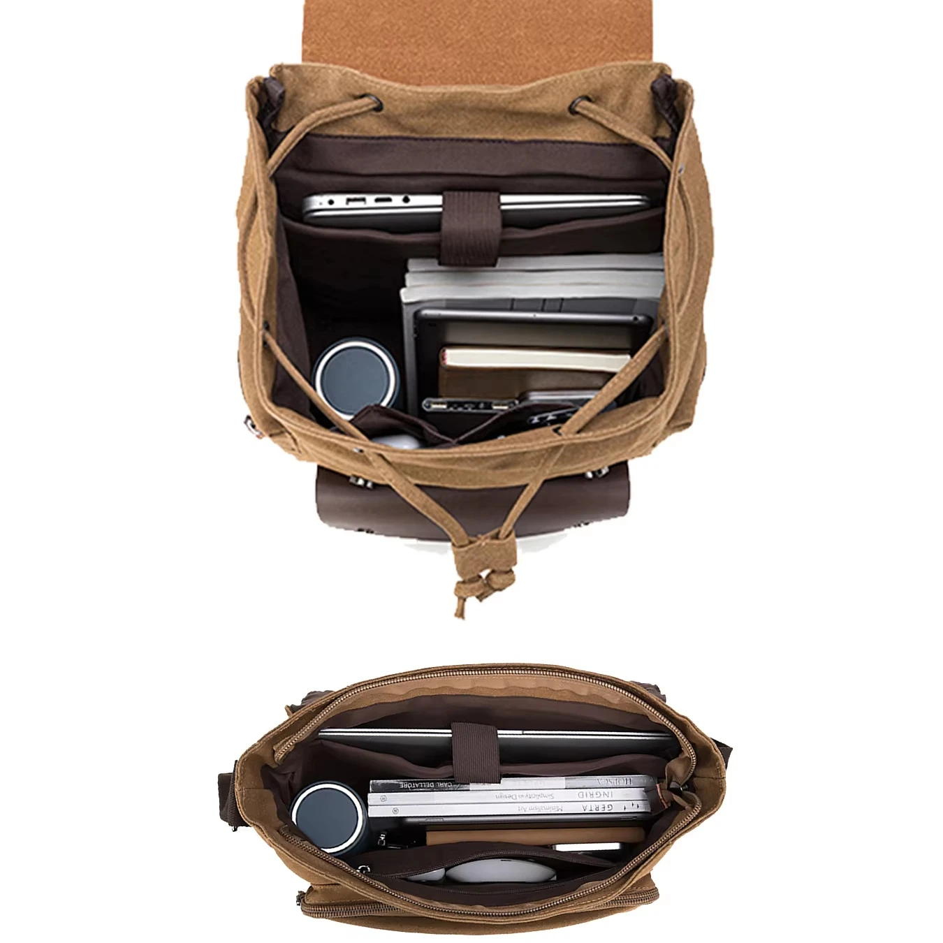 New Trendy Custom Vintage Canvas Bag Set Student School Laptop Bags Men's Travel Backpack Bags