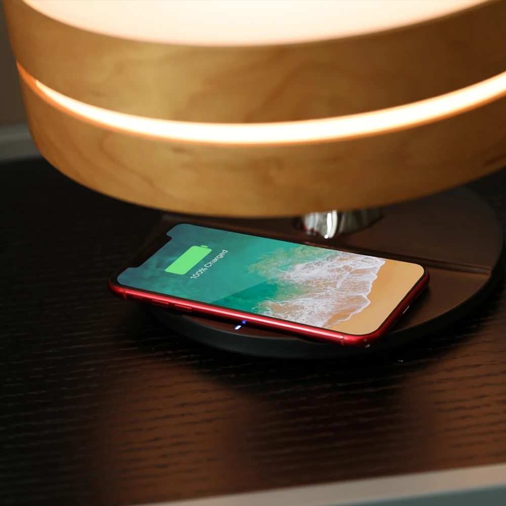 Mesun W11 Digital Clock LED Desk Lamp Fast Phone Charger Bedside Lamp Wireless Charging