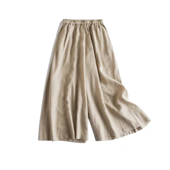 Women's High-Waisted Office Pants Soft Wide Leg Breathable Loose Casual Style Wrinkled Formal Pattern XL Size for Spring Season