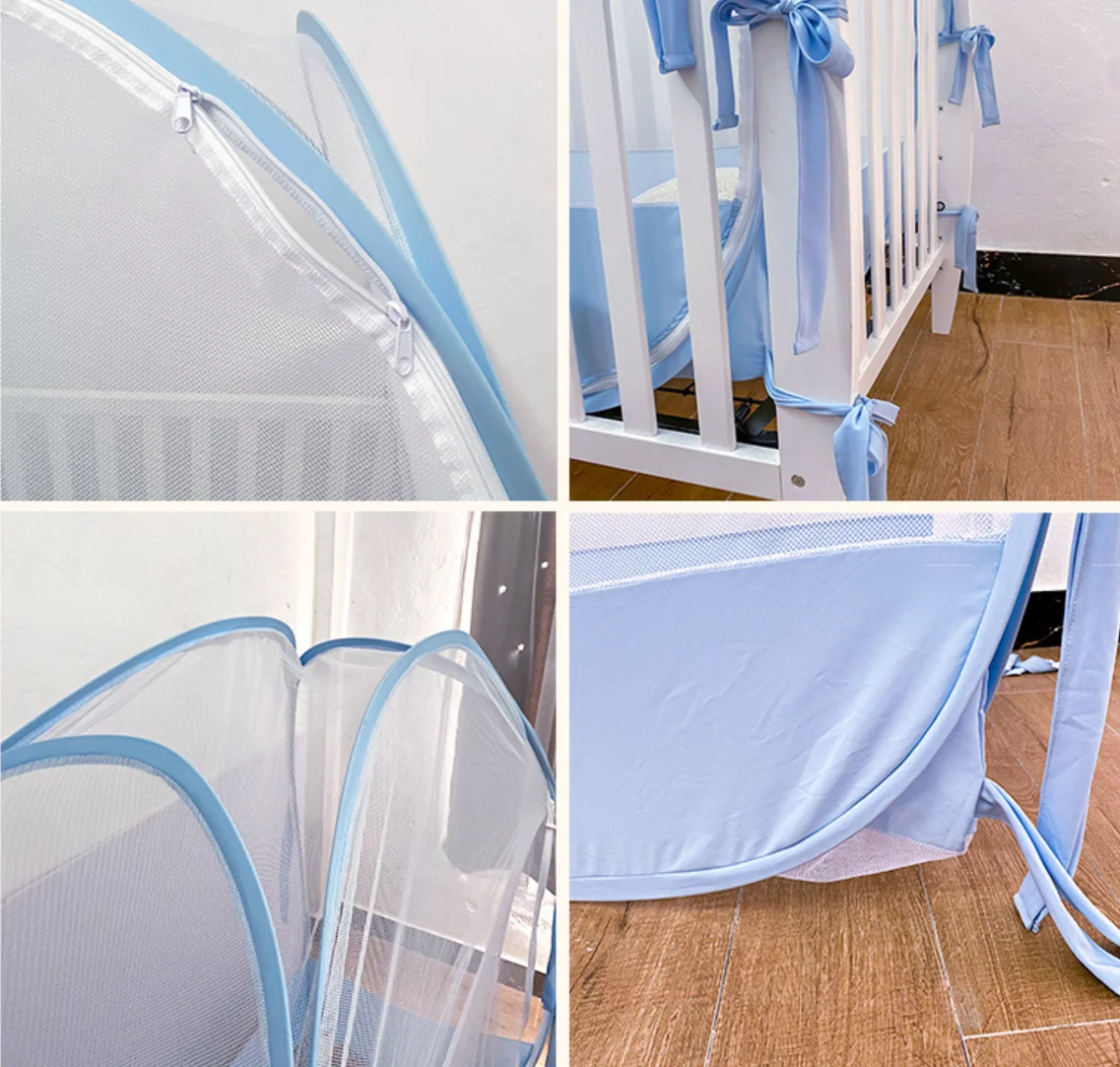 European Style Mosquito Net for Crib Portable Cot Bedside Bassinet Dome Baby Cribs Playpen