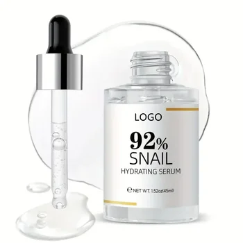 Private Label Anti Aging Firming and Brightening Hyaluronic Acid 92% Snail Mucin Hydrating Face Serum