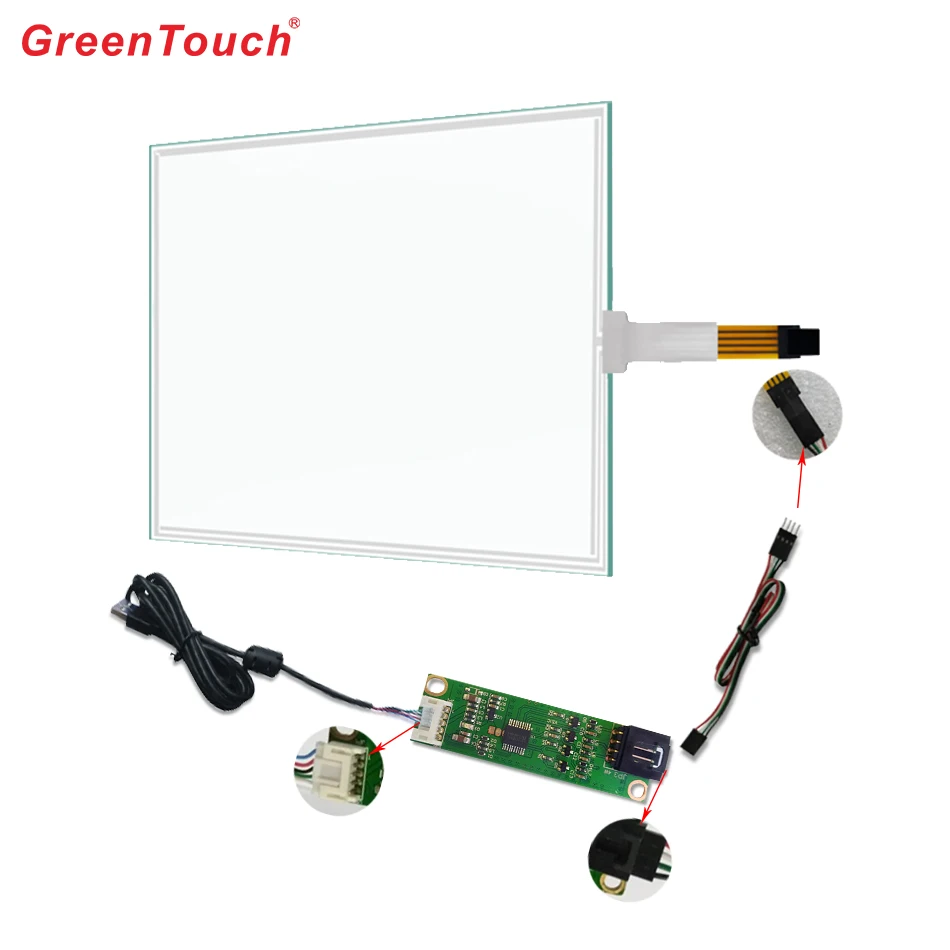 
GT-4W-15A-1 4-проводной резистивный сенсорный экран панели 19 дюймов флеш-накопитель usb, сенсорный экран, инфракрасный сенсорный экран для ЖК-монитора компьютера aio 