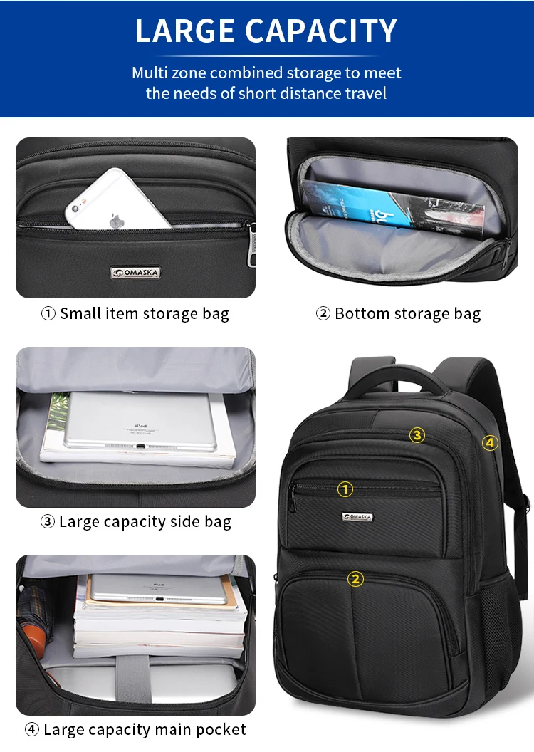 Omaska Custom Computer School Bags Waterproof Mochila Bolsa Nylon Large