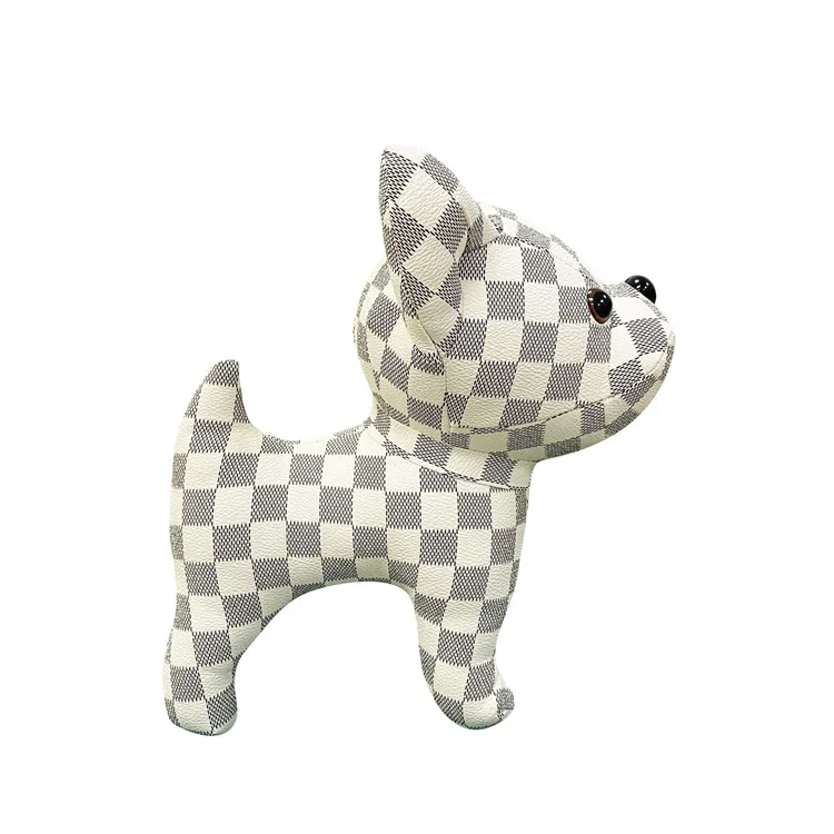 Source New Design Checkerboard Leather Small Size Stuffed Plush Dog Toy on  m.