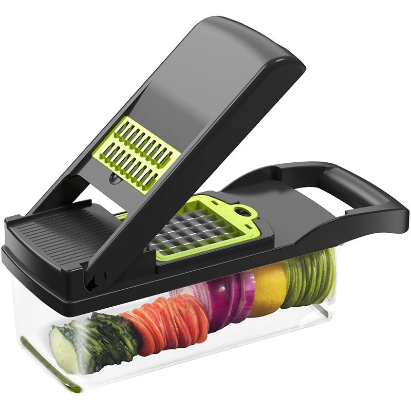 Manual 16 in 1 Vegetable Carrot Potato Fruit Slicer Cutter Onion Chopper Vegetable Grater Veggie Chopper With Colander Basket