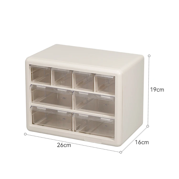 ITEM NO.5012-8 Wholesale OEM ODM 8 Grids Office Supplies Cosmetics Plastic Desktop Storage Box With 8 Drawers